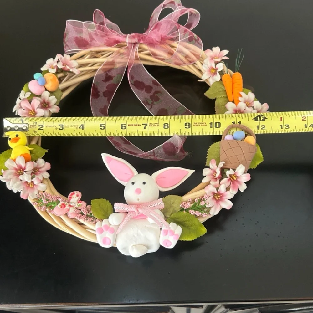 Easter Wreath- Cold Porcelain-Handmade. NWOT